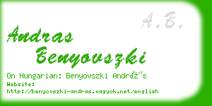 andras benyovszki business card